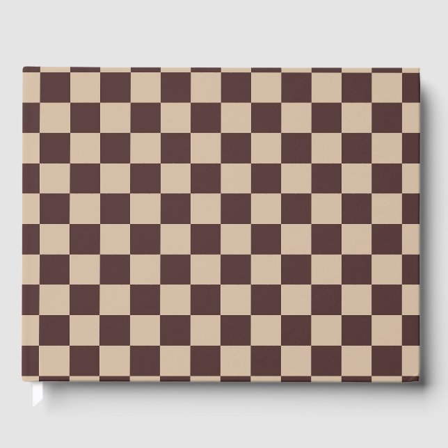 Libro De Visitas Coffee Brown Checkerboard (Anverso)