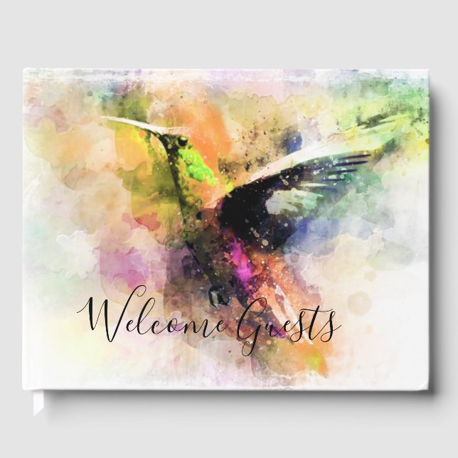 Libro De Visitas Colibrí acuarela  (Anverso)
