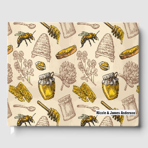 Libro De Visitas Colmena de Abeja Melífera Boda Rústica Vintage de