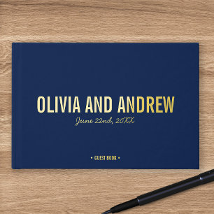 Libro De Visitas Color de fondo personalizado Nombres negrita Boda