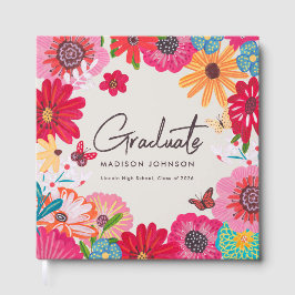 Libro De Visitas Colorful Floral Graduation Party
