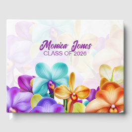 Libro De Visitas Colorful Orchids Graduation 