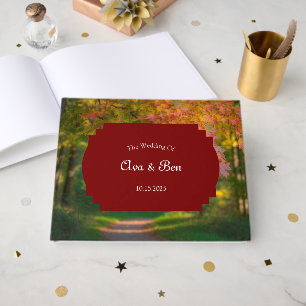 Libro De Visitas Colorido Boda del Día del Otoño