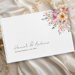 Libro De Visitas Colorido, florido Bouquet, Boda