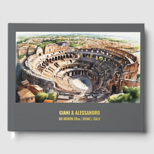 Libro De Visitas Colosseo Roma editable personalizar la acuarela
