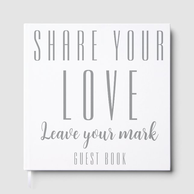 Libro De Visitas "Comparte tu amor, deja tu huella" Personalizado (Anverso)