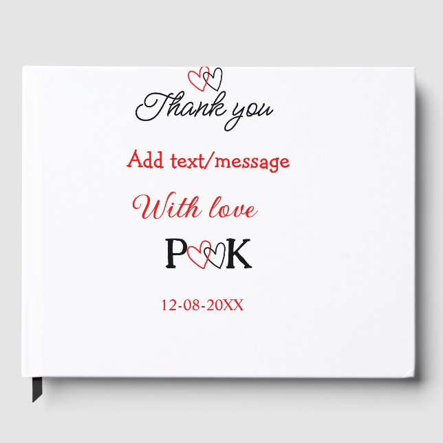 Libro De Visitas Con amor agregar letra del nombre de la pareja gra (Anverso)