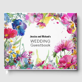 Libro De Visitas Con foto en el fondo de Meadow Blooms