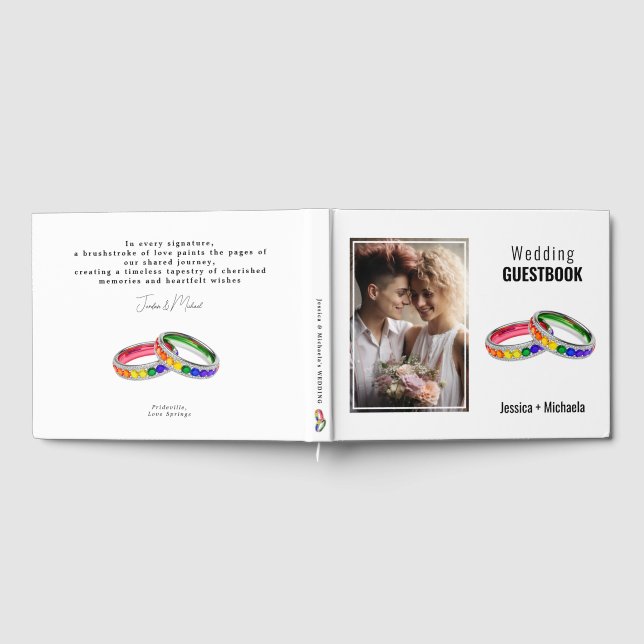 Libro De Visitas 🌈Con foto Entrelazados en Orgullo  (Lleno)