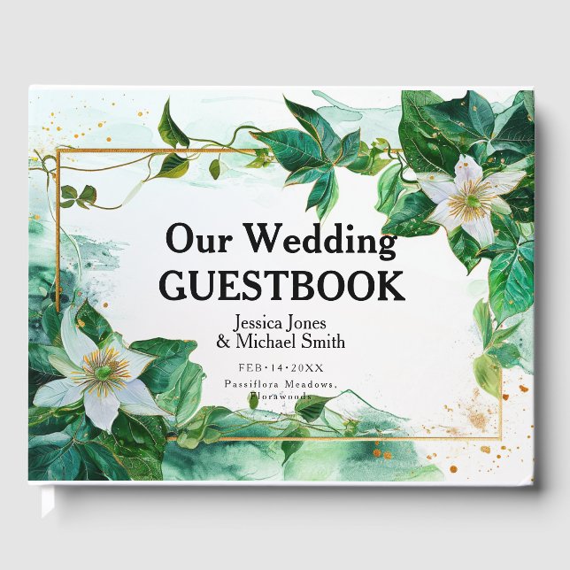 Libro De Visitas 💍 con foto Passiflora Serenity (Anverso)