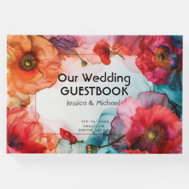 Libro De Visitas Con foto Scarlet Petal Elegance