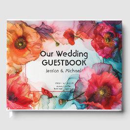 Libro De Visitas Con foto Scarlet Petal Elegance