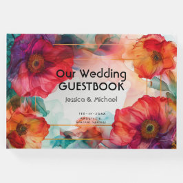 Libro De Visitas Con foto Scarlet Petal Elegance