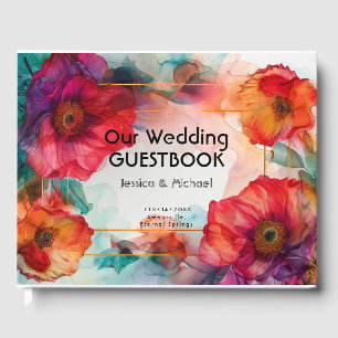 Libro De Visitas Con foto Scarlet Petal Elegance