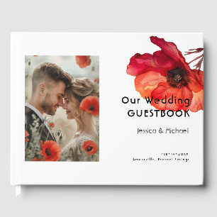 Libro De Visitas Con foto Scarlet Petal Elegance