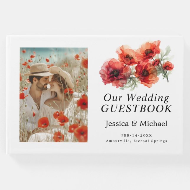 Libro De Visitas Con foto Scarlet Petal Serenade (Anverso)