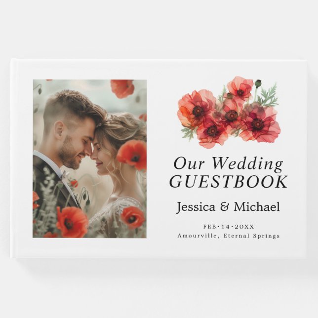 Libro De Visitas Con foto Scarlet Petal Serenade (Anverso)