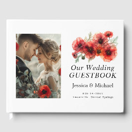 Libro De Visitas Con foto Scarlet Petal Serenade