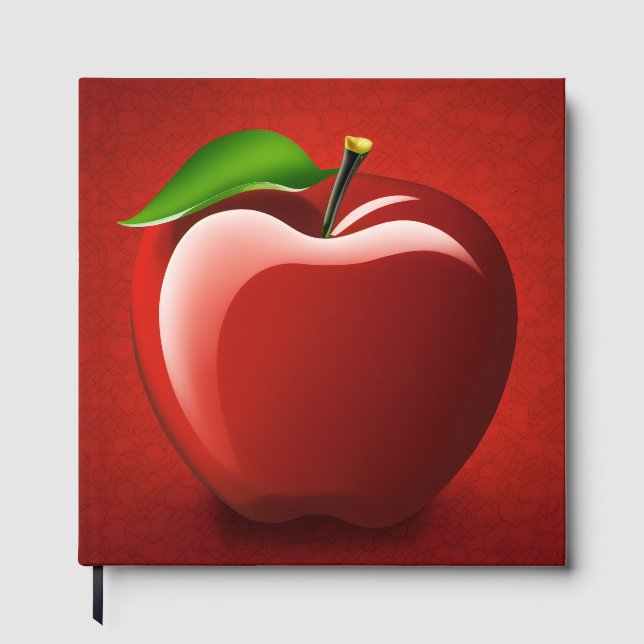 Libro de visitas con logotipo de manzana roja (Anverso)