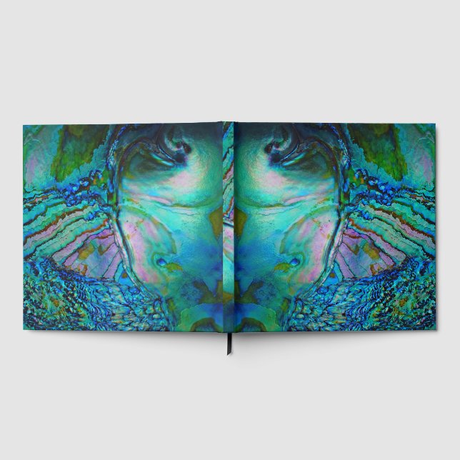 Libro De Visitas Concha de Abulón Turquesa y Azul (Lleno)