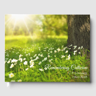 Libro De Visitas Condolencia funeraria Sunlit Spring Meadow