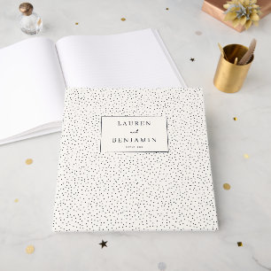 Libro De Visitas Confeti Elegante Blanco con Lunares