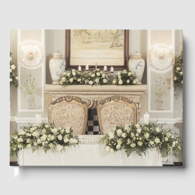 Libro De Visitas Configuración de tabla de rosas blancas (Anverso)