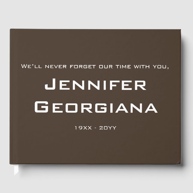 Libro de visitas conmemorativas lúgubre y personal (Anverso)