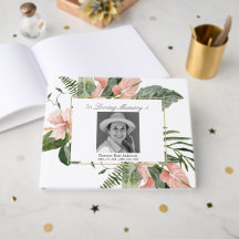 Libro de visitas conmemorativo de funeral con foto