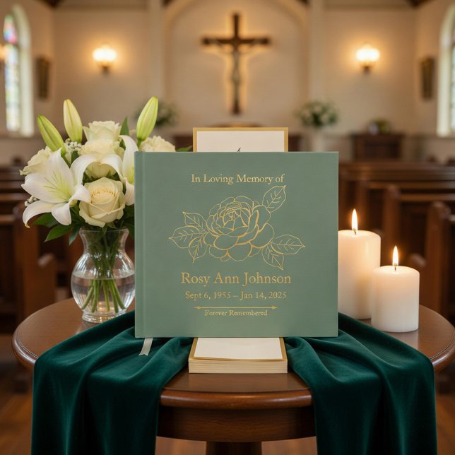 Libro de visitas conmemorativo de funeral con lámi (Subido por el creador)