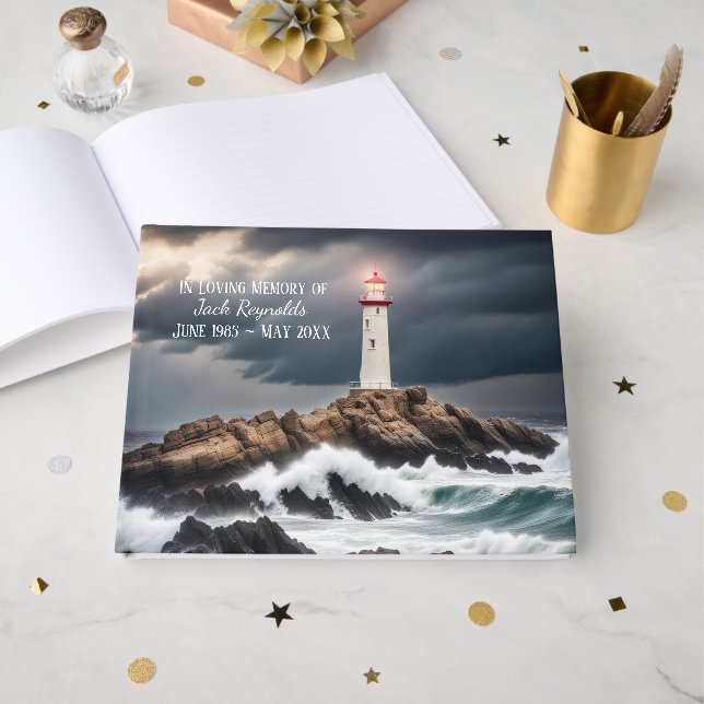 Libro de visitas conmemorativo del faro sobre roca (Anverso Abierto)