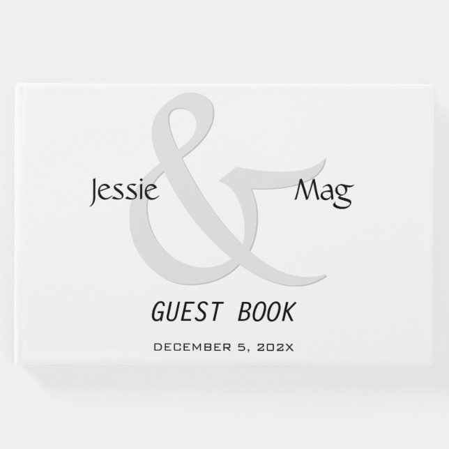 Libro De Visitas Contemporáneo negro y blanco (Anverso)