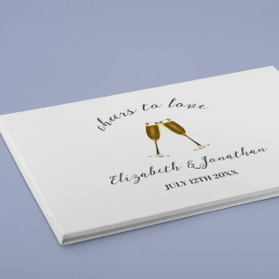 Libro De Visitas Copas De Champán Brindis Por Amor Recepción De Bod