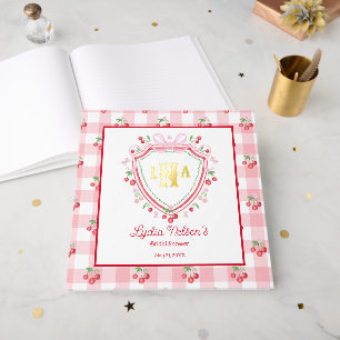 Libro De Visitas Coquette Cherry Monogam Bridal Shower