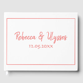 Libro De Visitas Coral y blanco hermosos