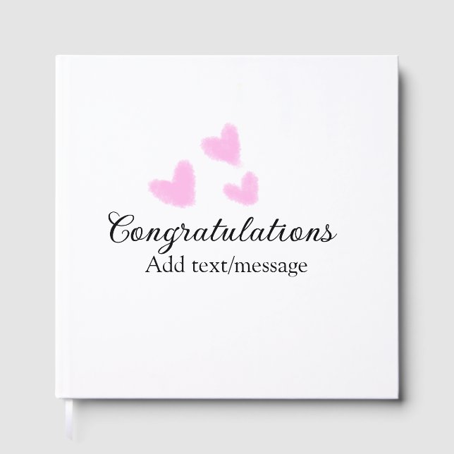 Libro De Visitas Corazón rosa felicitaciones graduación acuarela a (Anverso)