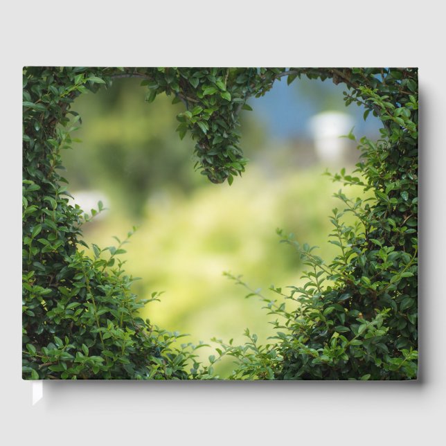 Libro De Visitas Corazón Topiario Verde (Anverso)