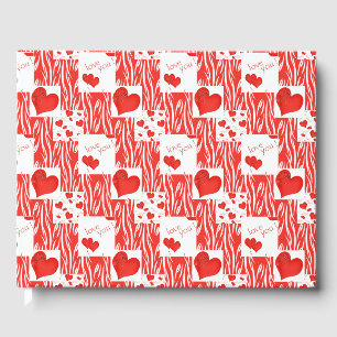 Libro De Visitas corazones rojos, amor.