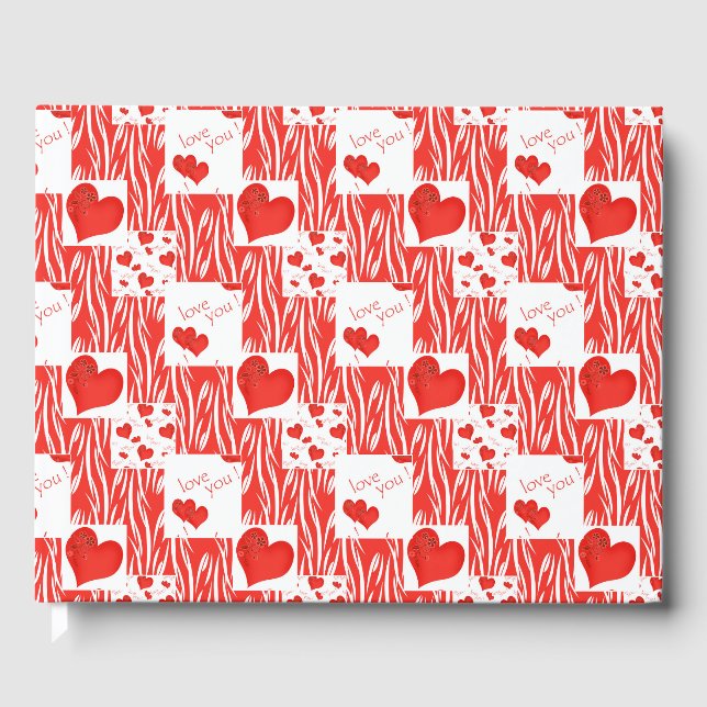 Libro De Visitas corazones rojos, amor. (Anverso)
