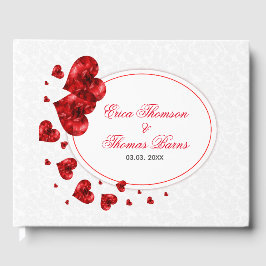 Libro De Visitas Corazones Rojos Florales