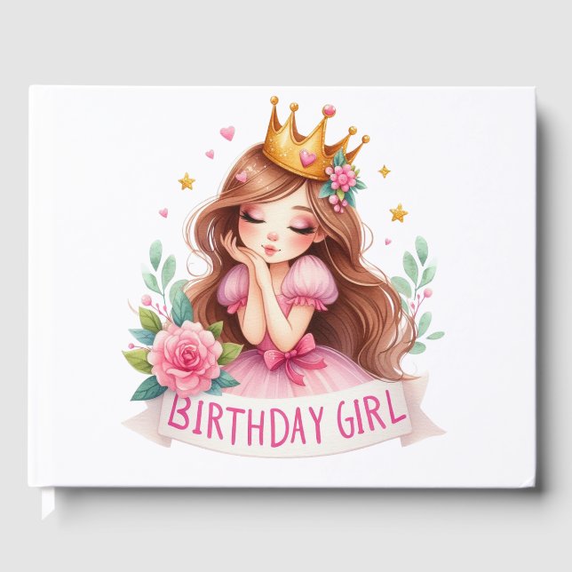 Libro De Visitas Corona de cumpleaños de princesa (Anverso)