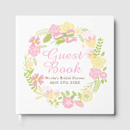 Libro De Visitas Corona floral rosa y amarilla para despedida de so