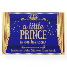Cortinas de oro azul real para baby shower de prin