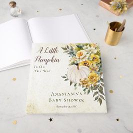 Libro De Visitas Cosecha de calabaza | Floral Baby Shower Guest Boo