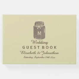 Libro De Visitas Country Burlap Mason Jar Boda