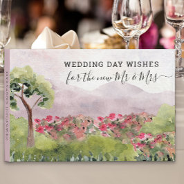 Libro De Visitas Country Meadow Watercolor Wedding Day Wings