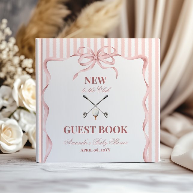 Libro De Visitas Country Pink Girl New to the Club Golf Baby Shower (Subido por el creador)