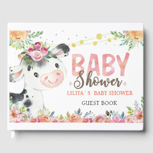 Libro De Visitas Cow Farm Animals Barnyard baby ducha invitado libr