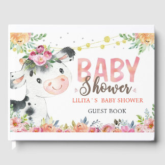 Libro De Visitas Cow Farm Animals Barnyard baby ducha invitado libr