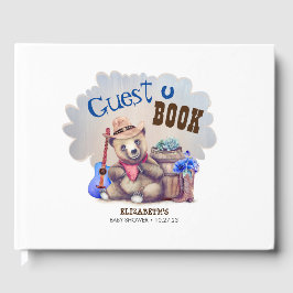 Libro De Visitas Cowboy de oso pequeño lindo Baby Shower